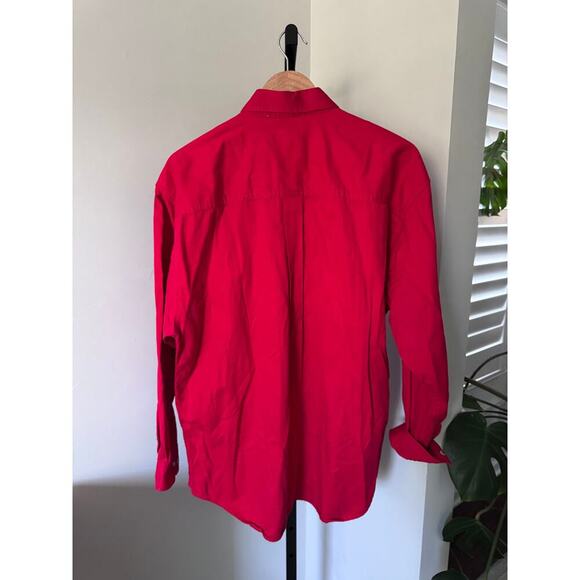 Budweiser Vintage Red Button Down Mens Shirt XL - Picture 3 of 3